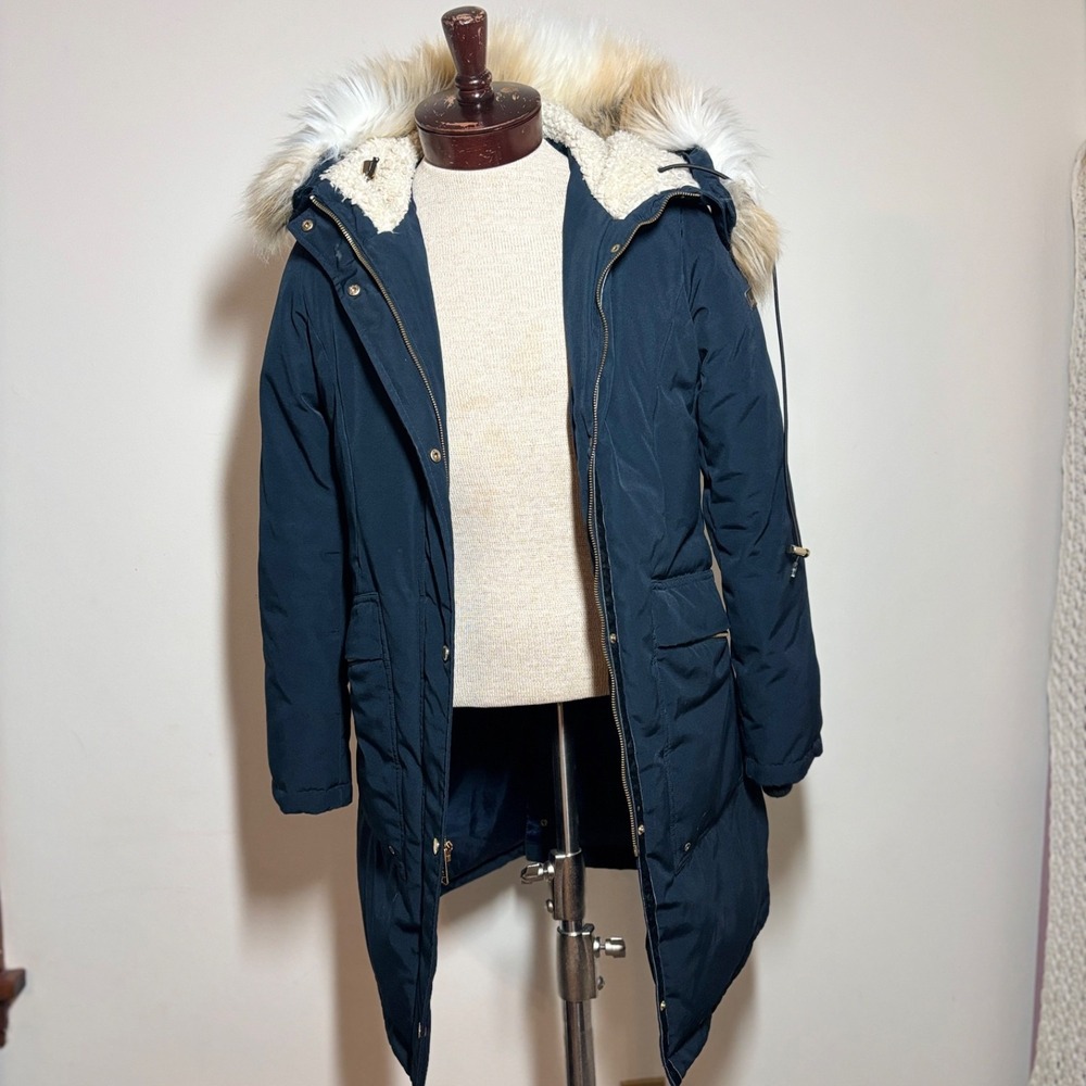 Sam Edelman Polyester Down Parka Coat Navy Blue S… - image 4